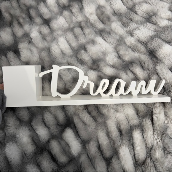 White “Dream” Desk Vanity Decor - Picture 1 of 8